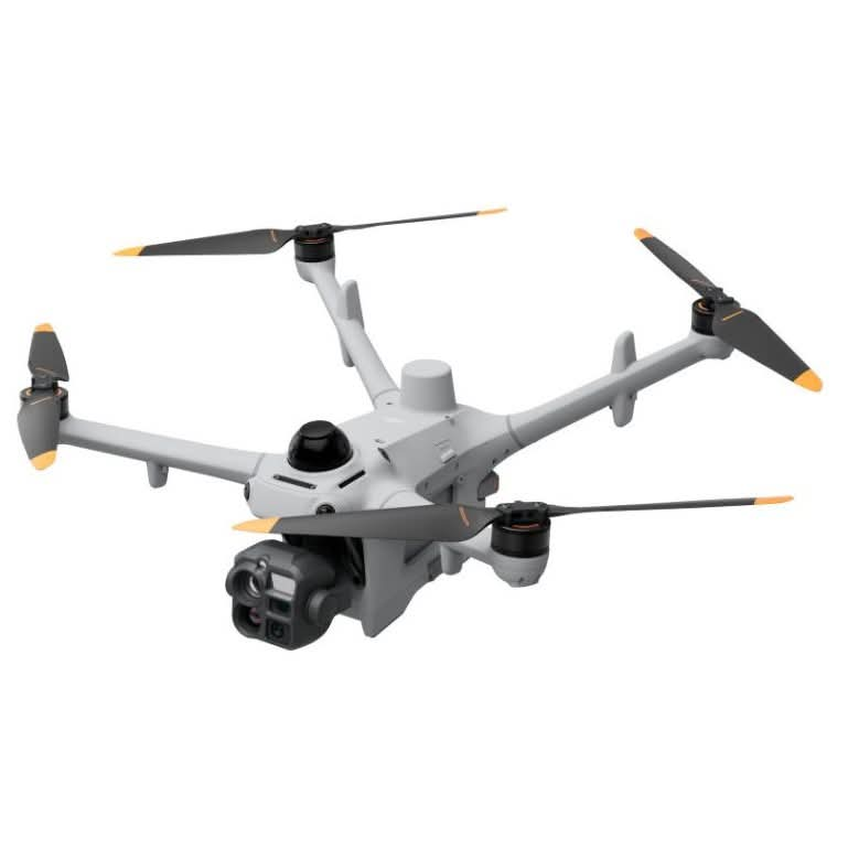 DJI Matrice 5TD en vista de tres cuartos, con el conjunto de cámaras a la izquierda de la imagen.