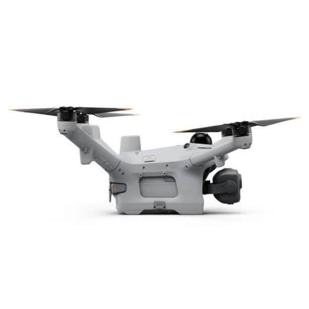 DJI Matrice 5TD de perfil, con el conjunto de cámaras a la derecha de la imagen.