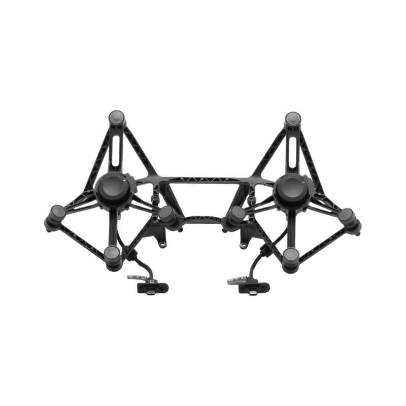 Conector gimbal dual DJI Matrice 400 completo con sus dos posiciones de montaje y cables