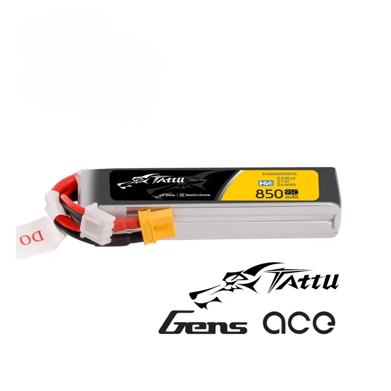 Tattu 2S 850mAh 95C 7.6V HV LiPo XT30 Long Pack