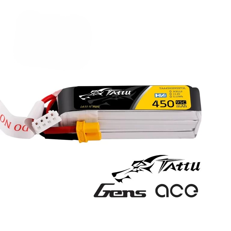 Batería Lipo HV Tattu 3S 450mAh 95C Long Pack