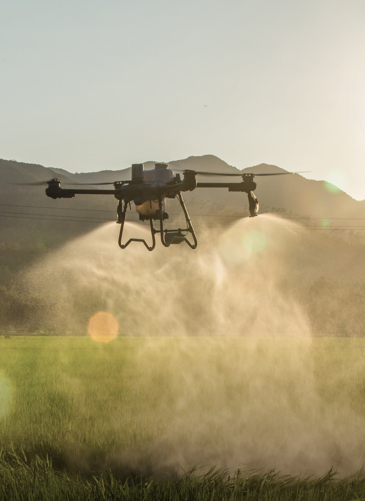 DJI AGRAS T25P realizando pulverización agrícola