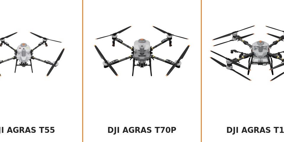 DJI Agras T55, T70P y T100 en fotografías oficiales de producto