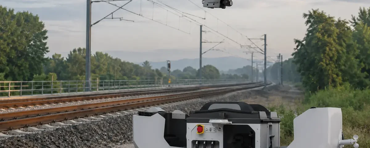 Estación Drone in a Box desplegada junto a una infraestructura ferroviaria