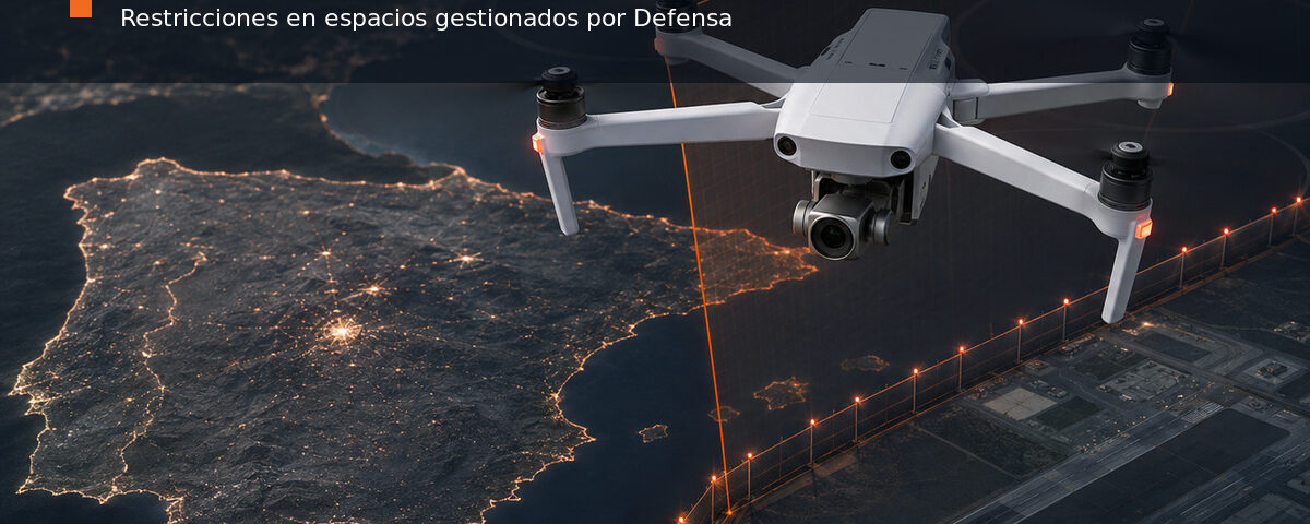 Dron profesional ante una zona de espacio aéreo restringida y gestionada por Defensa