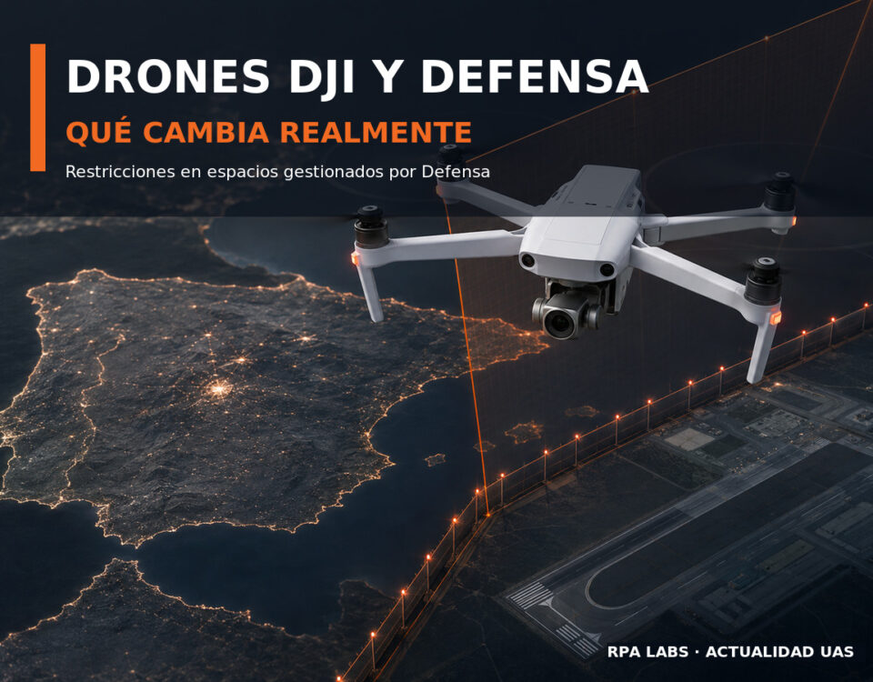 Dron profesional ante una zona de espacio aéreo restringida y gestionada por Defensa