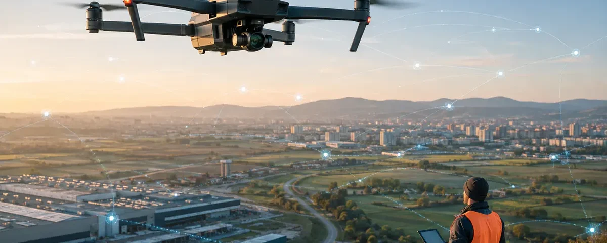 Dron profesional operando en Europa dentro de un entorno U-space conectado