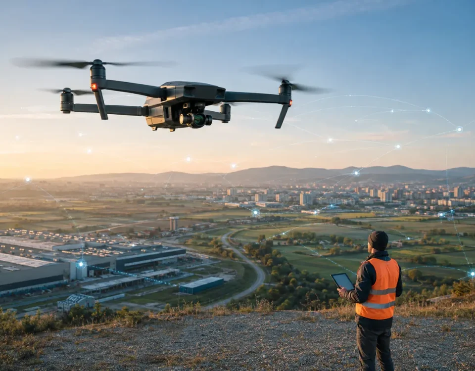 Dron profesional operando en Europa dentro de un entorno U-space conectado