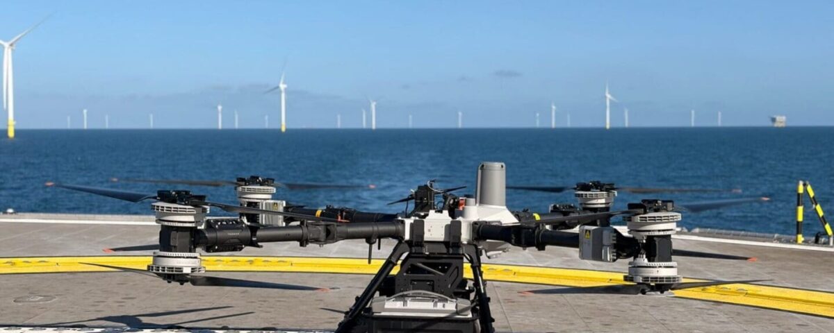 Dron de carga utilizado en el ensayo de Ørsted y Skyports en Hornsea 2.