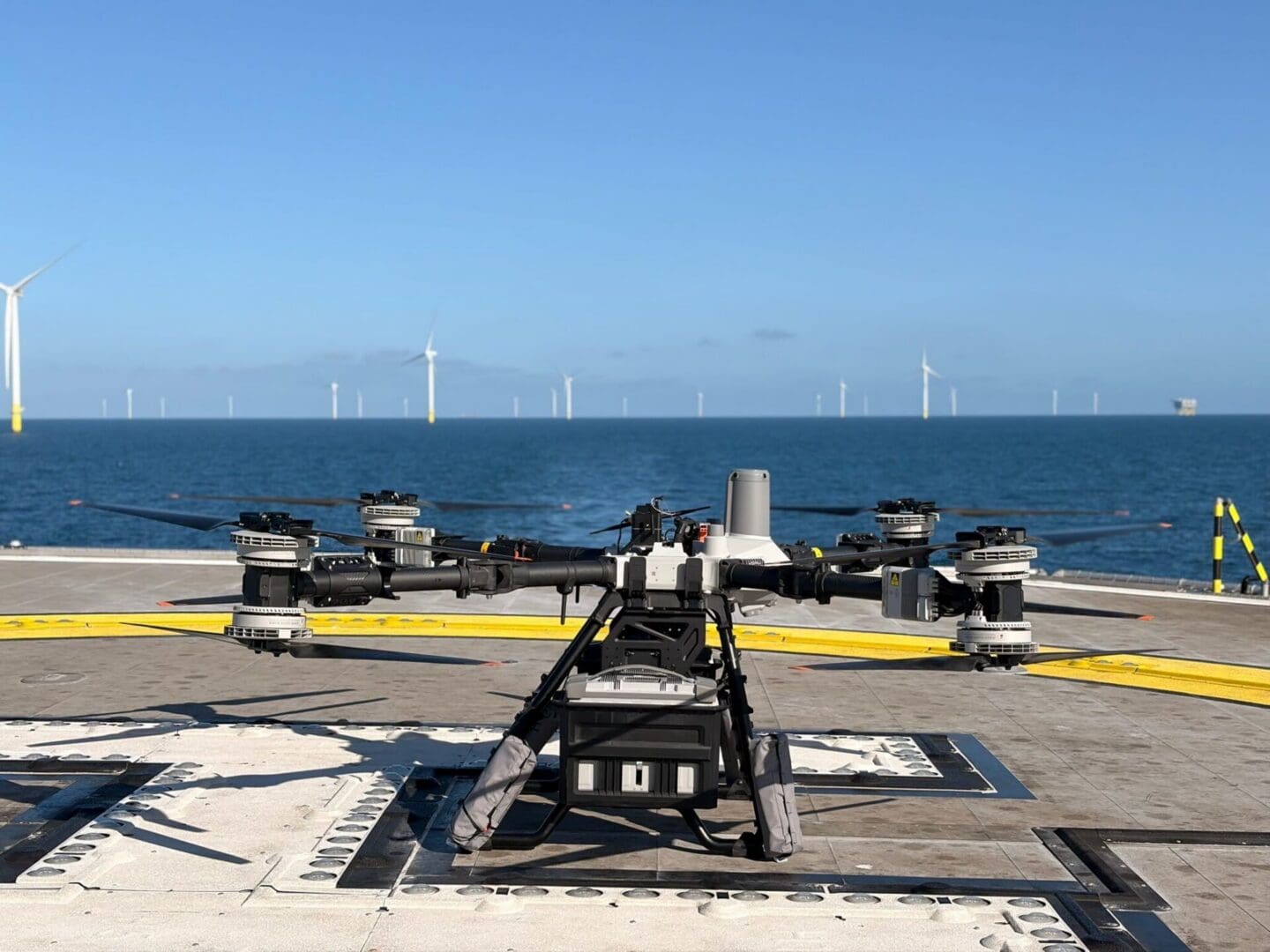Dron de carga utilizado en el ensayo de Ørsted y Skyports en Hornsea 2.