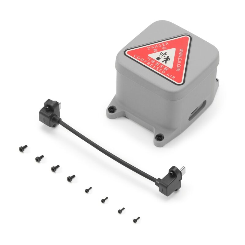 Paracaídas DJI AP1 para Matrice 5TD con cable y tornillos sobre fondo blanco
