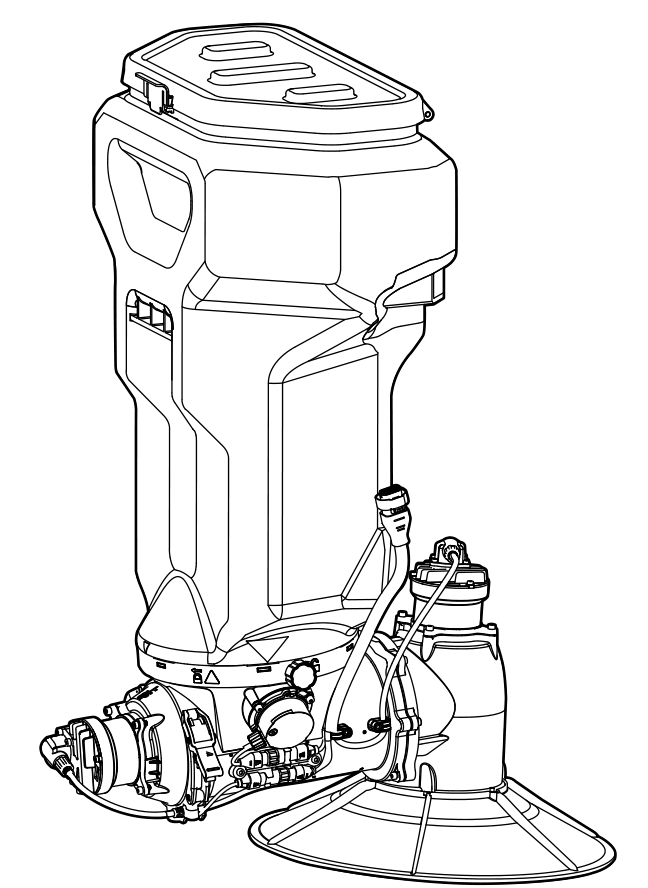 Ilustración oficial del sistema de esparcido DJI AGRAS T25P