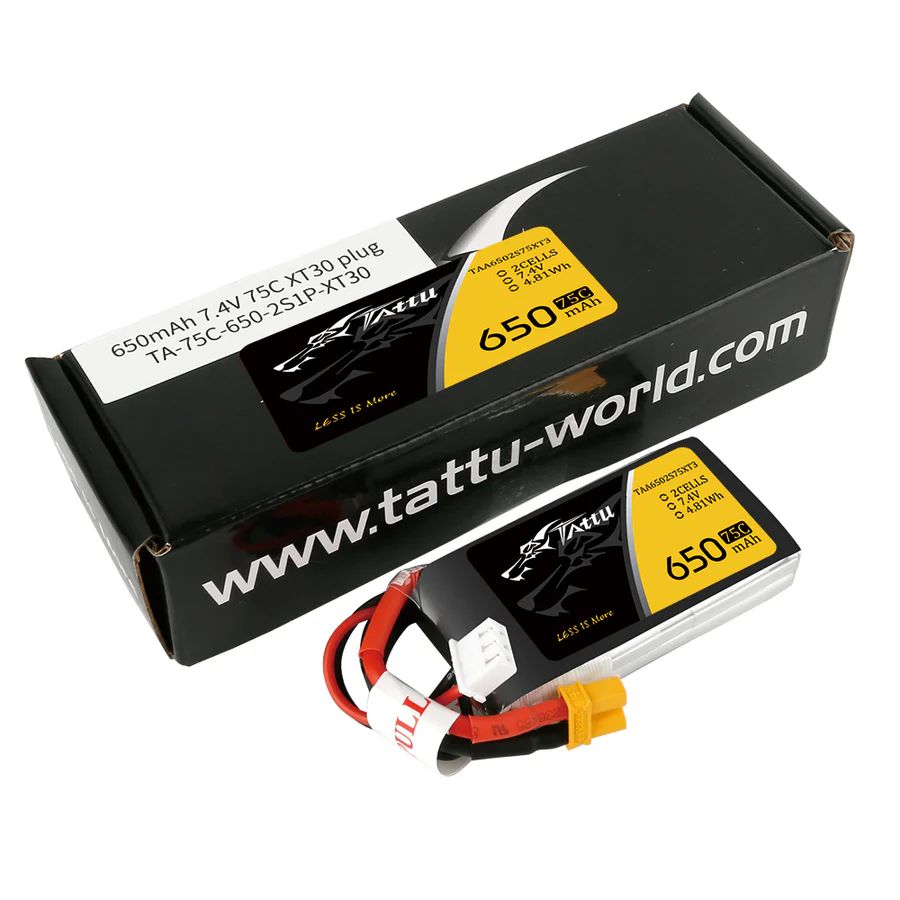 Batería LiPo Tattu 2S 650 mAh 75C con conector XT30