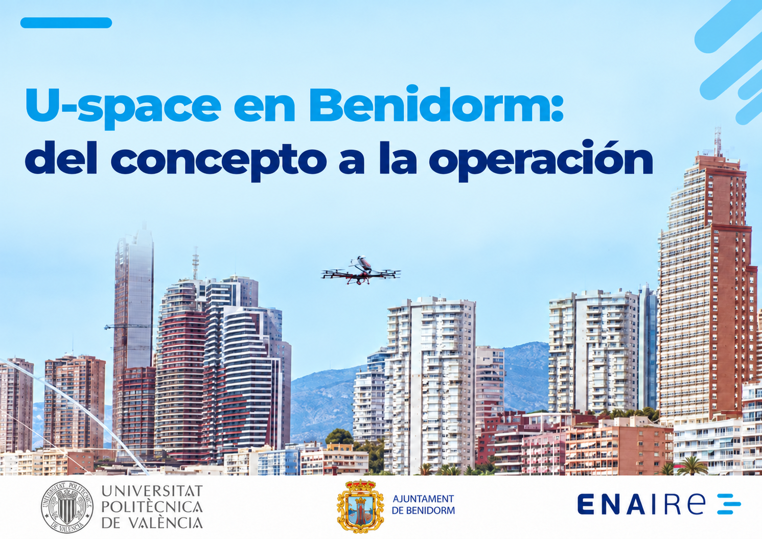 Recreación editorial de la diapositiva U-space en Benidorm: del concepto a la operación.